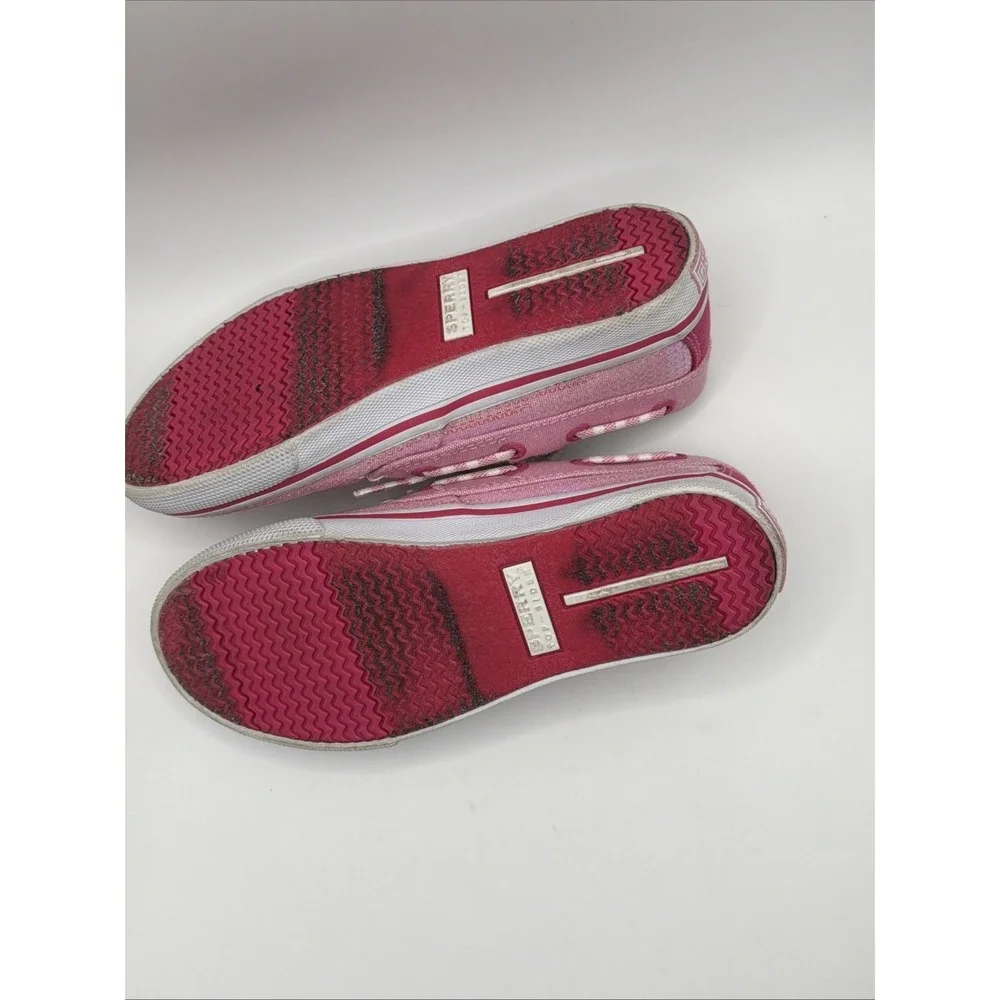Sperry‎ Girls 13.5  Bahama Pink Sequin Boat Shoes Sparkle Lace Up Casual Flats